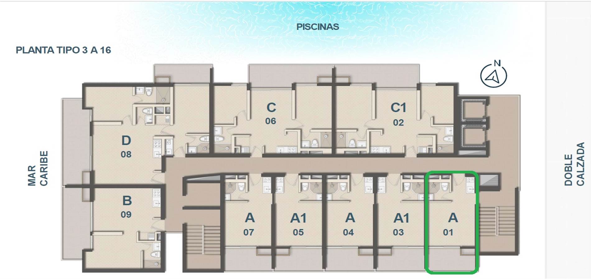 Apartamento en Venta en Santa Marta, Pozos Colorados-1
