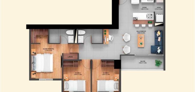 Apartamento en Venta en Bello, Bello-5
