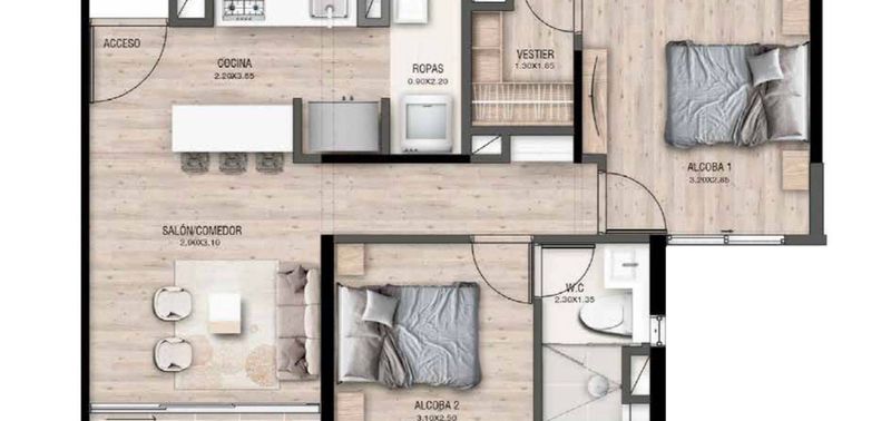 Apartamento en Venta en Rionegro, Rionegro-2